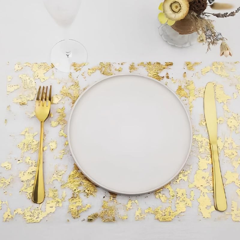 1 Roll 3 Yards Gold Table Runner 29CM Glitter Foil