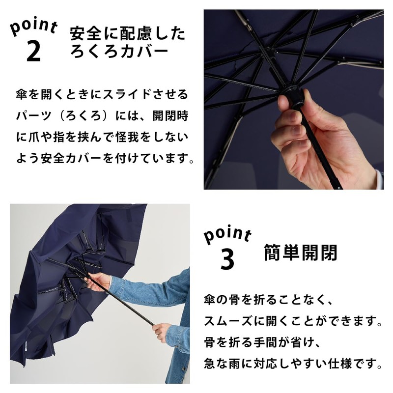 WEB Exclusive 10342 3 Second Urawaza Umbrella, Rain Umbrella, Large,