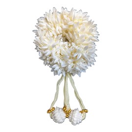 Creative Zone Mogra Gajra Scented Artificial Flower Hair Accessories, Set of 3 - White Gajra, White Gajra with Latkan, White Gajra with Red Rose