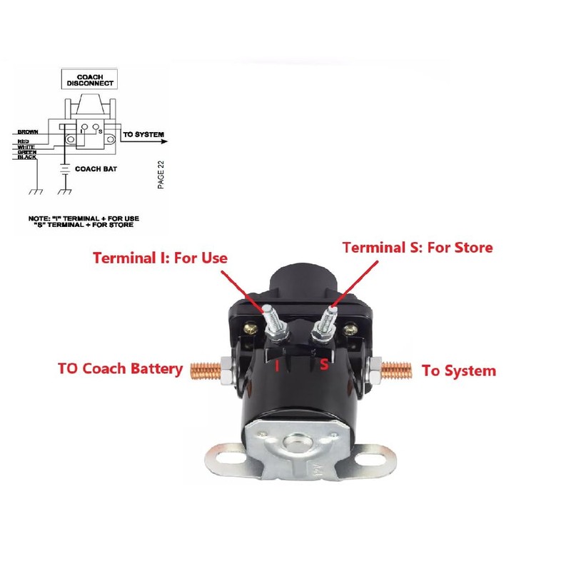 Upgraded 0100055002 01-00055-002 Battery Disconnect Relay Compatible with Intellitec RV