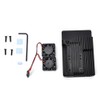 For Raspberry Pi 4B Black Aluminum Alloy Protective Box Enclosure