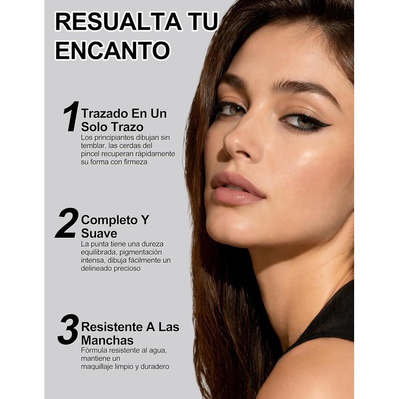 Erinde L?piz de Gel Delineador L?quido, Delineador Mate, 1#negro +