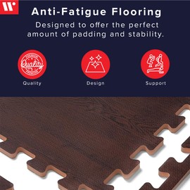 Forest Floor Farmhouse 3/8 Inch Thick Printed Foam Tiles, Premium Wood Grain Interlocking Foam Floor Mats, Anti-Fatigue Flooring – Stylish Flooring Solution
