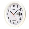 Bold 10 inch 250mm Day Date Quartz Wall Clock (White)