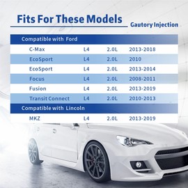 Gautory - Inyectores de combustible compatibles con Ford Focus 2008-2011 Fusion 2013-2017 C-Max 2013-2016 EcoSport 2010 2013 2014 Transit Connect 2010-2013 Lincoln MKZ 2013-2016 L4 2.2.2.2.2 0L 0L L S