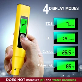 2025 All-New 4 in 1 Tds Meter Digital Water Tester - Accurate and Reliable TDS EC & Temp(°C,°F) Meter - 0-9990ppm - Professional Testing for Drinking Water, RO/DI System, Aquariums etc