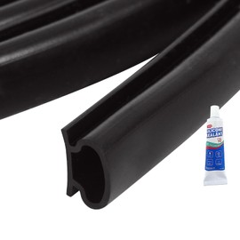 ZERITO Rubber Weather Stripping Door Seal Strip, Self Adhesive D-Shape Door Weatherstripping, Easy Cut Rubber Weather Seal Strip for Door Soundproofing Insulation, Large Gap Seal (20 Feet)