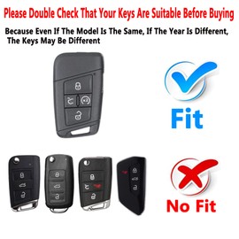 ShuDay Key Fob Cover Case Compatible with VW Atlas Arteon Golf Jetta Passat Tiguan Taos Skoda Kodiaq Superb Accessories (White)