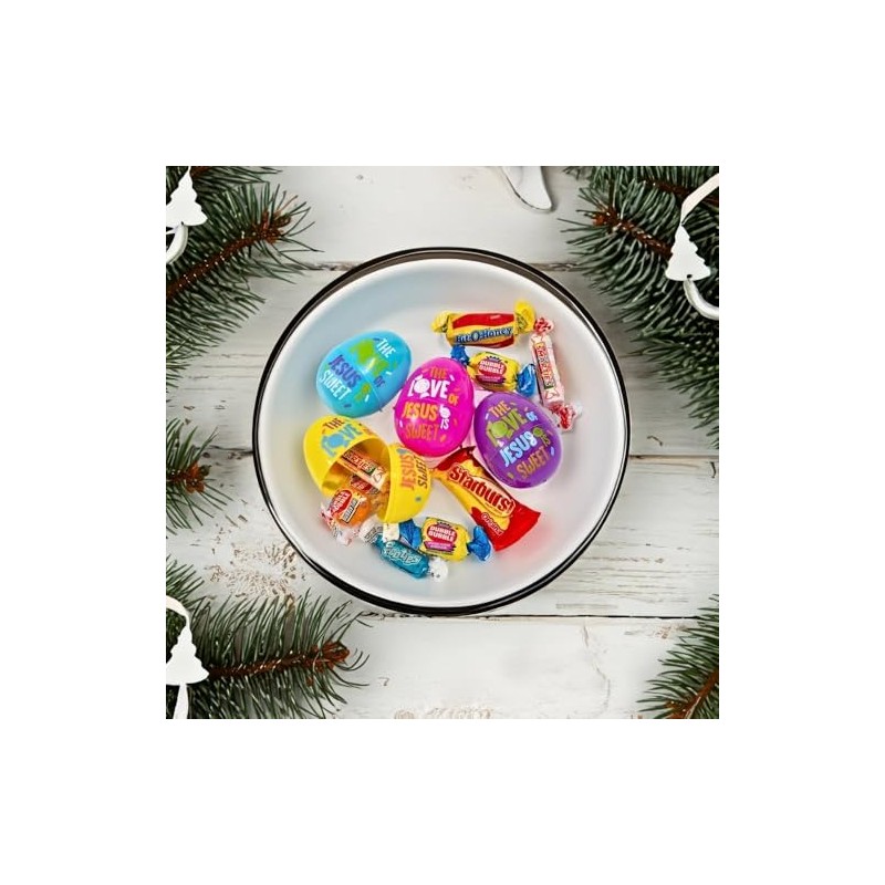 Jesus is Sweet Candy-Filled Plastic Easter Eggs - 24 Pieces