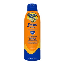 Banana Boat Banana Boat Sport Ultra SPF 100 Sunscreen Spray, 6oz | Sport Sunscreen Spray SPF 100, Banana Boat Sunscreen SPF 100 Spray, High SPF Sunscreen, Water Resistant Sunscreen, 6oz