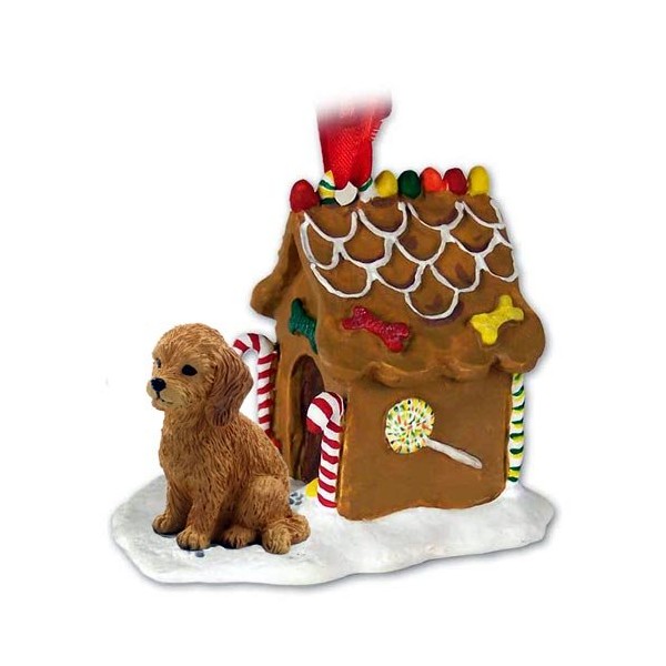 Animal Den Goldendoodle Gingerbread House Christmas Ornament