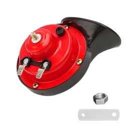 300DB Super Loud Car Horn, 12V Waterproof Car Air Electric Snail Horn, Auto High Low Tone Horn Replacement, Universal Accessories for Car, Motorcycle, Truck, Bike, Boat (Red TZ-101)