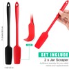 Long Handle Silicone Jar Spatula Kitchen Scraper Spatula Non-Stick Rubber