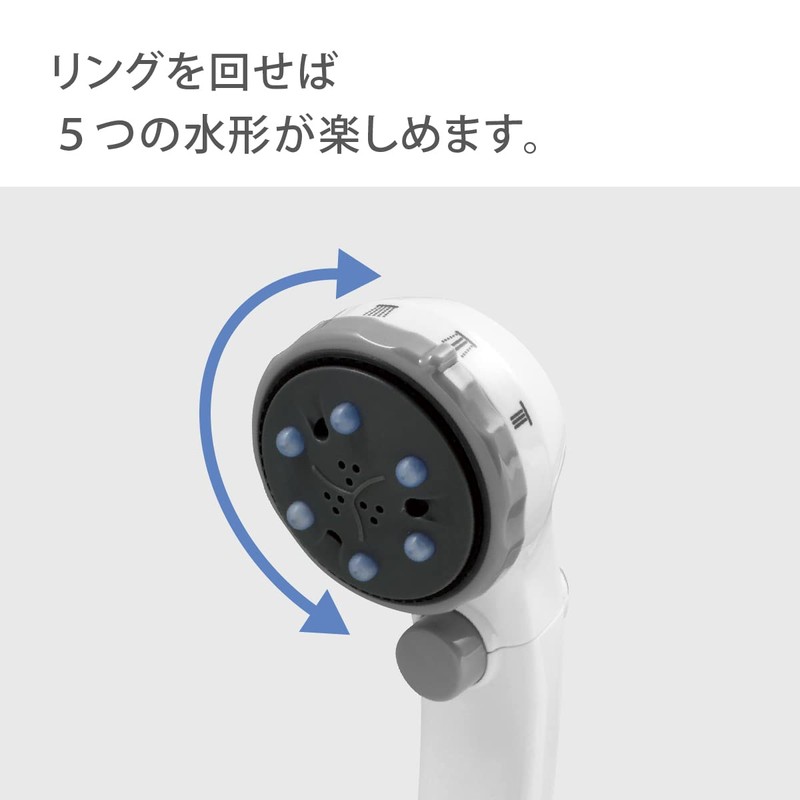 Takagi JS436GY Showerhead, Massage, Relax, No Tools Required, Easy to