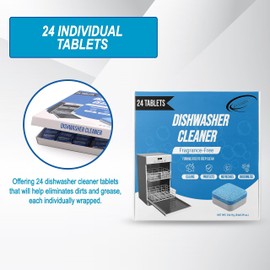 Air Jungles Air Jungles Dishwasher Cleaner Tablets 24 Count, Fragrance Free, Deep Cleaning Descaler Pods, Clean Dishwasher Machine, Remove Limescale, Hard Water, Calcium, Odor, 12 Month Supply