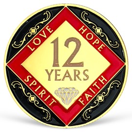 12 Year NA Medallion Twelve Year Recovery Chip for NA AA 12 Step Narcotics Anonymous Coin Anniversary Token Clean and Sober Gifts for Men Women Celebrating Sobriety and Addiction Recovery