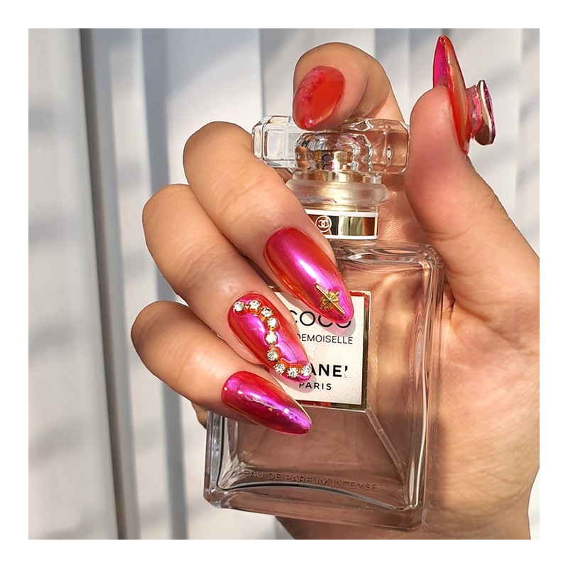 Hot Hot Pink Handmade Nail Tips - Natural / 핫