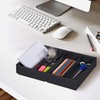 Relaxdays Desk Organiser, 4 Compartments, Bamboo Box, Stackable, Multifunctional, H