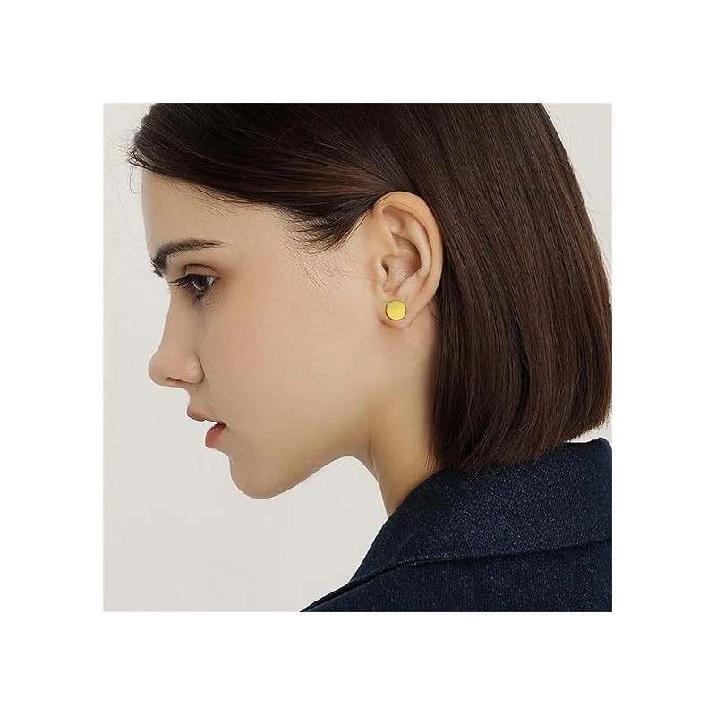 Unbranded 2X Stud Earrings Flat Circle Piercing Dot Earrings Stainless