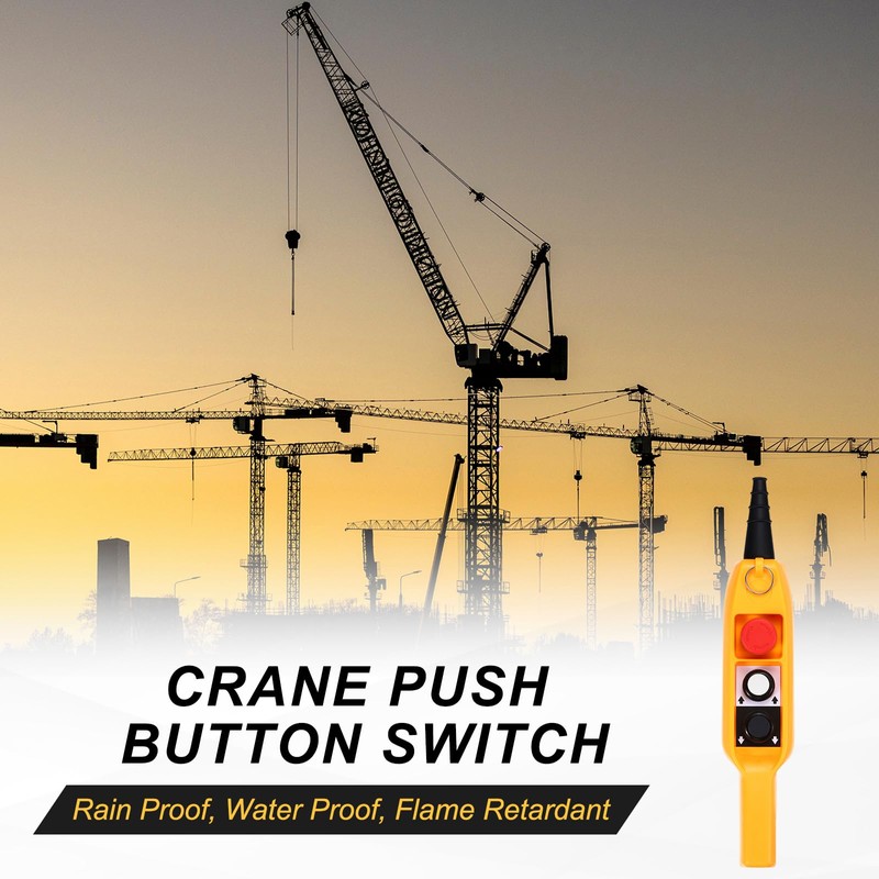 MECCANIXITY Emergency Hoist Crane Push Button Switch, Up Down Rain