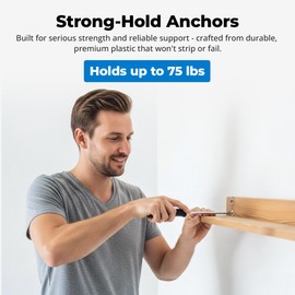 #8 Self Drilling Drywall Plastic Anchors with Screws - No Pre Drill Hole Preparation Required - 75 Lbs