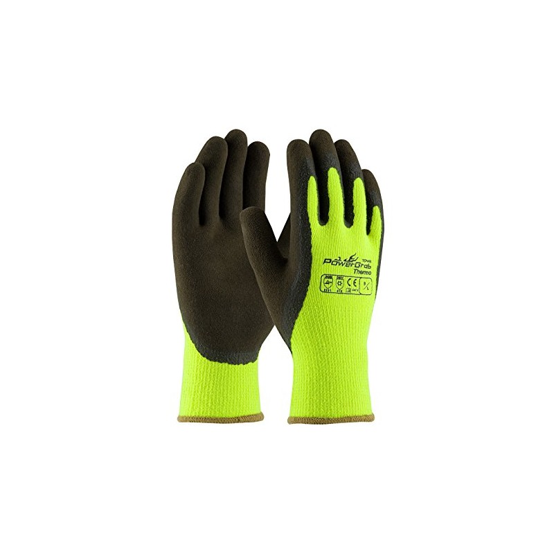 PIP 41-1405 Powergrab Thermo Hi Vis Green Latex Coated Gloves