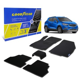 Goodyear All-Weather Car Floor Mats – Custom Fit for Chevy Trax 2014-2022, 5 Pc. Set, Heavy-Duty Diamond Floor Liners for Cars, SUVs, Trucks –Ultimate Interior Car Accessories for Men&Women - GY004998