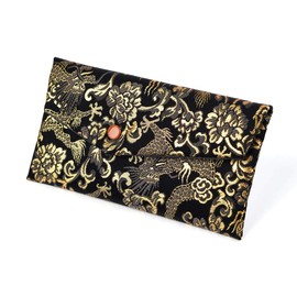Prayer Beads Holder, Nishijin Fabric, Golden Brocade, 8 Types, Men's, Prayer Beads Bag, Nishijin, Made in Japan, Kyoto, Square Bead Bag, Golden Dragon