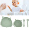 4pcs Children Plate Utensils Set Silicone Suction Bowls Set Toddler