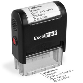 ExcelMark Rectangular Completed Teacher Stamp Self Inking - Black Ink (A2359)