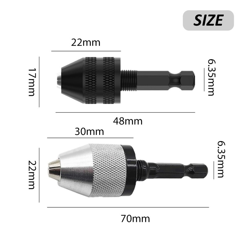 2 Piece Electric Grinder Drill Chuck, Hexagonal Drill Bit, Drill
