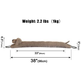 Marwood Under Door Draft Stopper Decorative Wind Stopper 38 inch for Door & Window, Weighted Animal Air Draft Stopper Snake Noise Blocker for Bottom of Door with Hanging Loops -Brown Dog