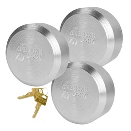 Master Lock American/Master Lock - (3) Keyed Alike Solid Steel, High Security, Hidden Shackle Padlocks, w/Bumpstop Technology A2010NKA-3