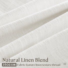 Pinch Pleated Linen 120 Inch Curtains 60 Inch Width for Living Room Light Filtering Ivory Beige White Extra Wide Patio Curtains for Sliding Door Balcony Floor Ceiling Picture Window 60x120 1 Panel
