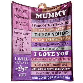 Mummy Gifts for Mothers Day, Mother's Day Ideas - Soft Flannel Blanket Gifts 50X60In(Purple) - Great Mummy Gifts from Daughter Son on Birthday Christmas