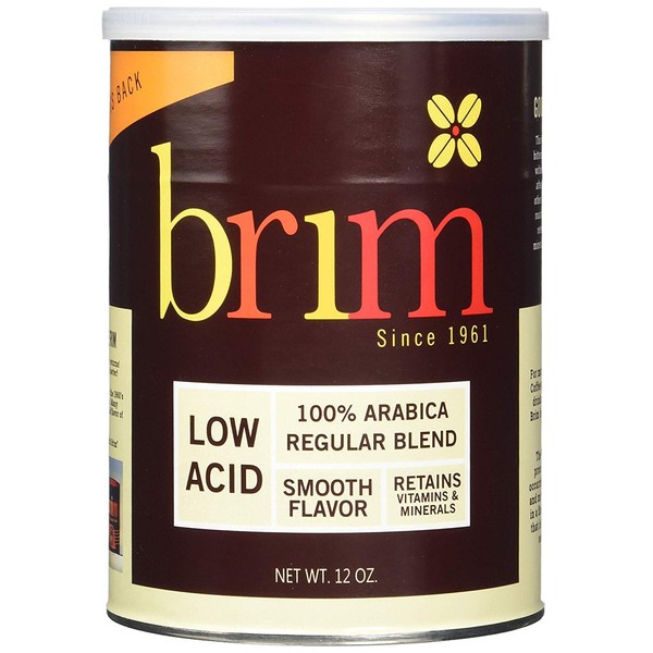 Brim Low Acid Ground Coffee, Regular Blend, 12 OZ