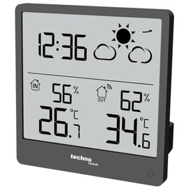 WS9138 Modern, Small Weather Status with Weather Forecast and Weather Tendency, Indoor and Outdoor Temperature, Rear Backlight, Clear LCD Display without Blurring the Display