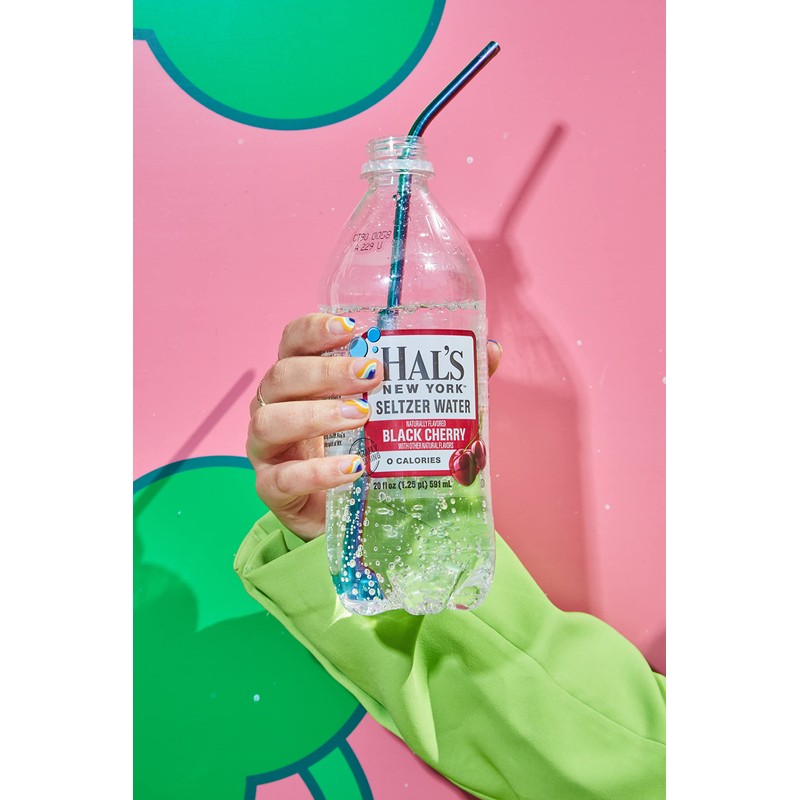 Hal's New York Seltzer Water, Black Cherry Sparkling Water, 20