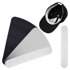 60 Pcs Hat Sweat Liner Pads, Disposable Hat Liner Insert, Cap Sweat Protector, Makeup Stains Guard Moisture Absorption Supplies for Women Men Sport, Black and White, 9.4 × 1.5in