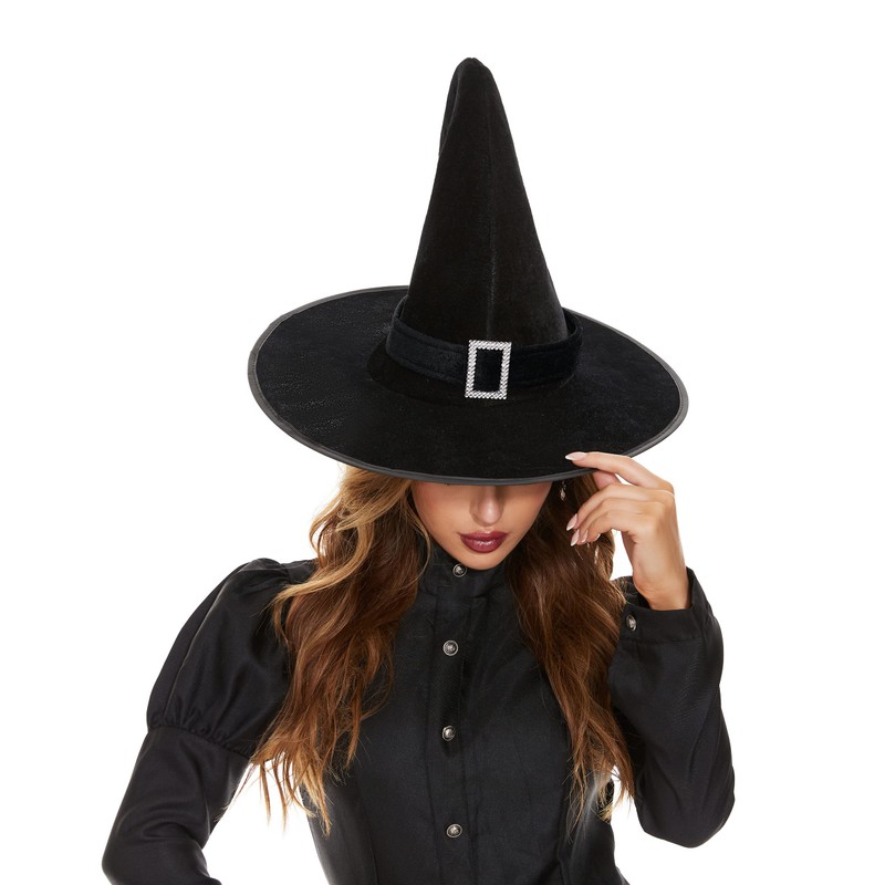 Madrugada Velour Style Witch Hat, Halloween, Party Goods, Party Hat,