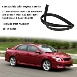 Magimaker 68151-02050 - Tira de goma para ventana delantera izquierda compatible con Toyota Corolla S LE CE XRS Sport Sedan 4 puertas 1.8L 2002-2008 lado del conductor