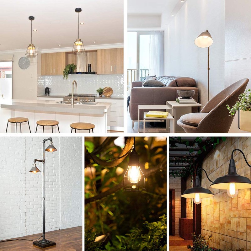 Vintage LED Dimmable Edison Light Bulbs 100W Incandescent Equivalent, 8W