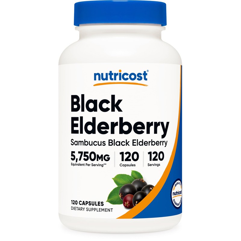 Nutricost Elderberry Capsules 575mg (120 Capsules) - Black Elderberry, Vegetarian,