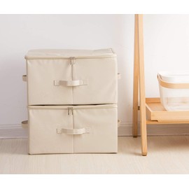 iwill CREATE PRO Collapsible Clothing Storage Organiser Bins, Eco-Friendly Fabric, Rigid Box walls, Clothes/Blankets/Books/Magazines Storing Boxes for Living Room, Bedroom etc. Light Gray, 3pcs