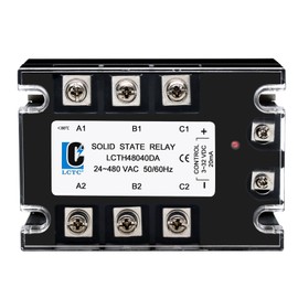 LCLCTC Relé de estado sólido de 3 fases SSR 40DA CC a CA (entrada de 3 a 32 V CC a salida de 24 a 480 VAC) (CC a CA 40 A)