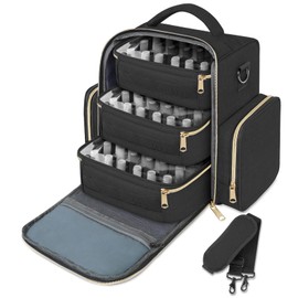 YOREPEK YOREPEK Nail Polish Organizer Holds Up to 72 Bottles (15ml-0.5 fl.oz) Nail Polish Carrying Case with 3 Removable Pouches and 4 Zippered Pockets for Manicure Tools, Supplies, Nail Lamp, Gift for Women