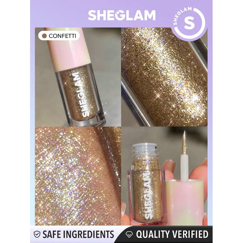 SHEGLAM Insta-Party Liquid Glitter Eyeshadow Long Lasting Gel Cream Highly