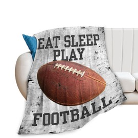 Football Blanket American Football Decor Throw Blanket Ultra Soft Cozy Fuzzy Plush Fleece Flannel Eat Sleep Play Blanket Gifts for Football Player Girls Women Boys Men Kids for Bedding Sofa 40"X50"