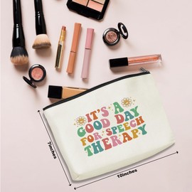 Funny Speech Therapy Gifts Inspirational Makeup Bag Speech Pathologist Gifts Cosmetic Bag for Women Girl Speech Language Therapist Medical Assistant Occupational Respiratory Therapy Christmas Birthday