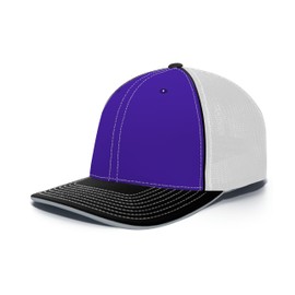 Pacific Headwear Standard Trucker Flexfit Cap, Purple/White/Black